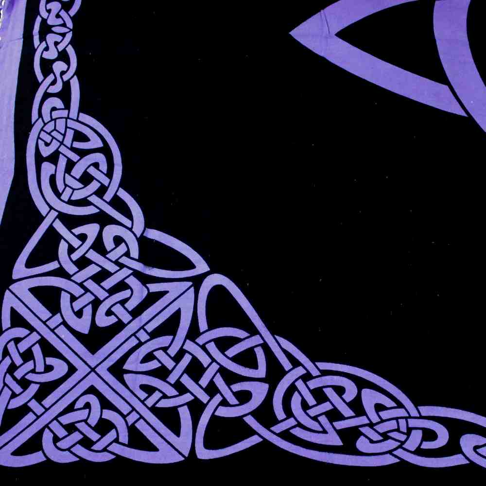 Celtic Tie Dye Trinity Knot Cotton Tapestry Bedspread Amber Purple Twin Full - Sweet Us