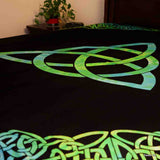 Cotton Celtic Trinity Tapestry Heavy Triquetra Tablecloth with Fringes
