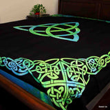 Cotton Celtic Trinity Tapestry Heavy Triquetra Tablecloth with Fringes