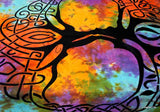 Cotton Tree of life Tablecloth Rectangle Celtic Tie-Dye Tapestry Spread Fringe