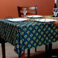 Cotton Peacock Mandala Floral Tablecloth Rectangle 68x102 Green Gold Orange - Sweet Us