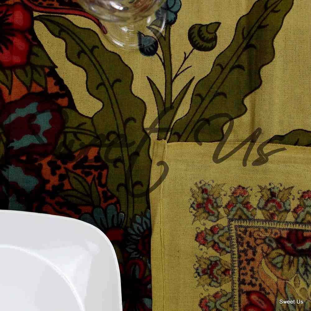 Cotton Tree of Life Tablecloth Rectangle Tapestry Gold Bed sheet Queen King