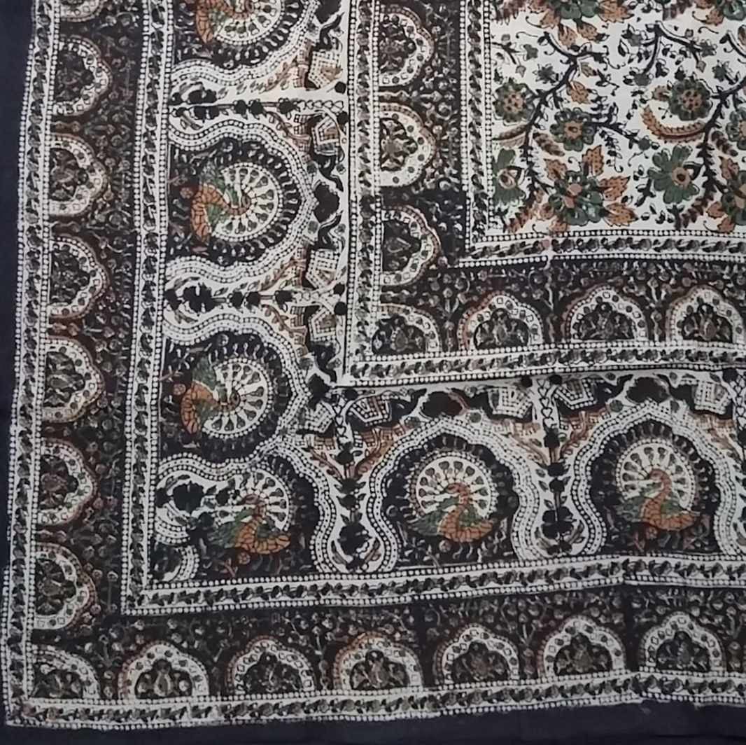 Handmade Peacock Floral Print Cotton Tapestry Coverlet Bedspread Beach Sheet Bed Sheet Green Tan Twin - Sweet Us