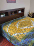 Cotton Floral Tie Dye Tapestry Throw Tablecloth Spread Twin 70 x 106 inches Blue - Sweet Us