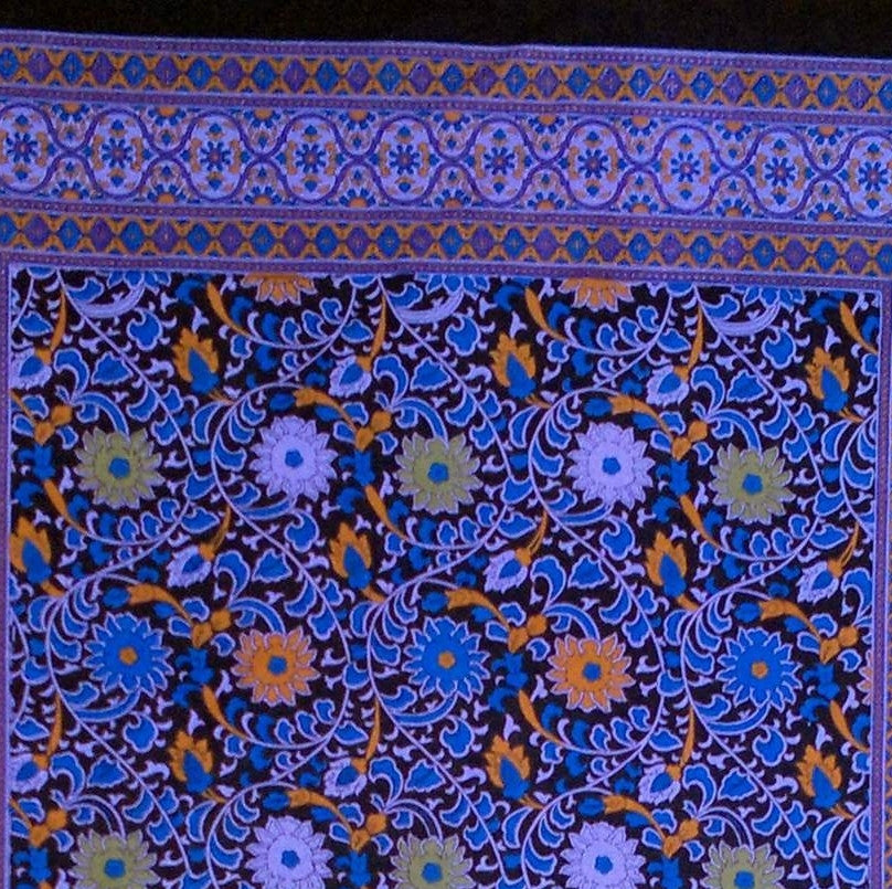 Handmade 100% Cotton Sunflower Tapestry Bedspread Tablecloth Twin Black Purple - Sweet Us