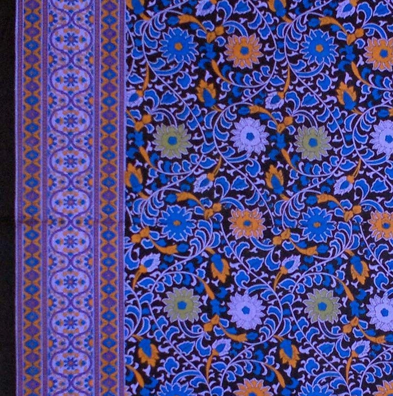 Handmade 100% Cotton Sunflower Tapestry Bedspread Tablecloth Full Black Purple - Sweet Us