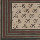 Handmade Heavy Cotton Om Print Tapestry Throw Tablecloth Yoga Spread Wall hang Beach Sheet Dorm Decor Twin - Sweet Us