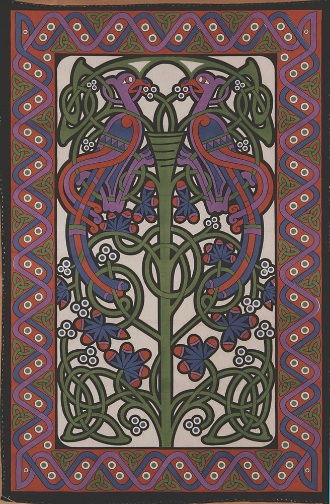 Handmade 100% Cotton Celtic Knot Parrot Tapestry Tablecloth Spread Full 88x106 - Sweet Us