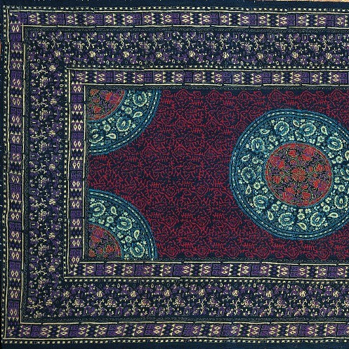 Handmade Sanganer Geometrical Cotton Tapestry Throw Tablecloth Bedspread Twin - Sweet Us