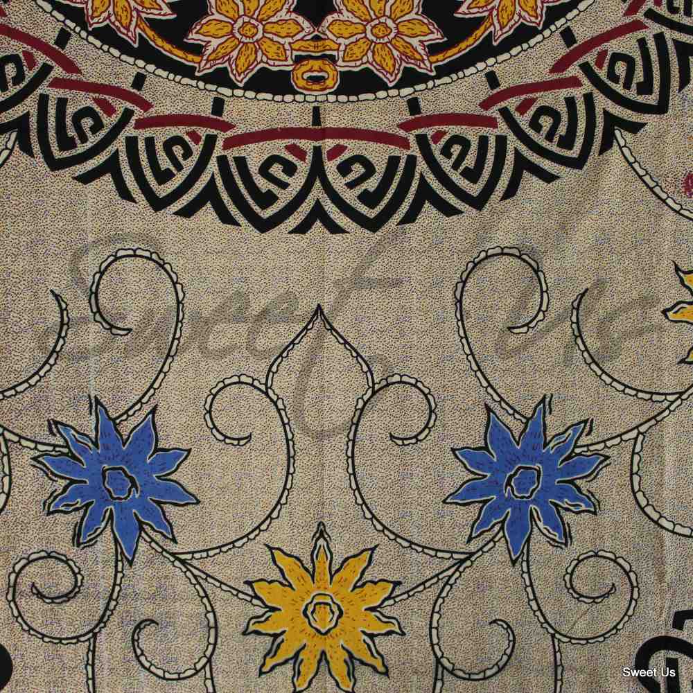 Cotton Celtic Sunflower Tablecloth Rectangle Beige Gold Red Blue Yellow Bed sheet