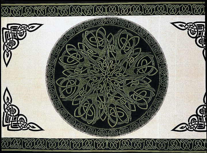 Handmade 100% Cotton Celtic Circle Wheel Life Tapestry Tablecloth Coverlet Full - Sweet Us