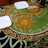 Celestial Yin Yang Tapestry Cotton Tablecloth Copper Celtic Bed sheet Full
