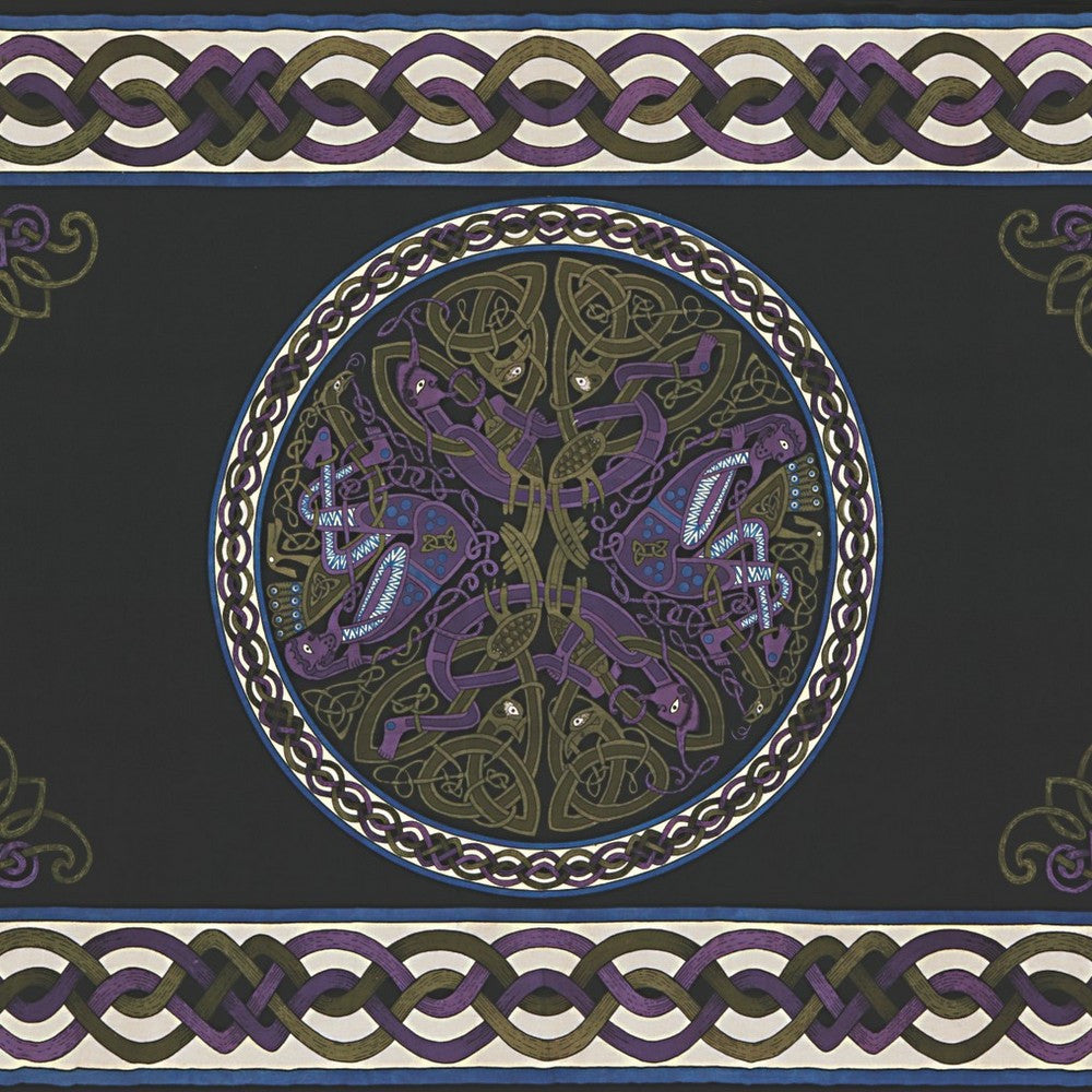 Handmade 100% Cotton Celtic Wheel of Life Tapestry Bedspread Black Purple Twin - Sweet Us