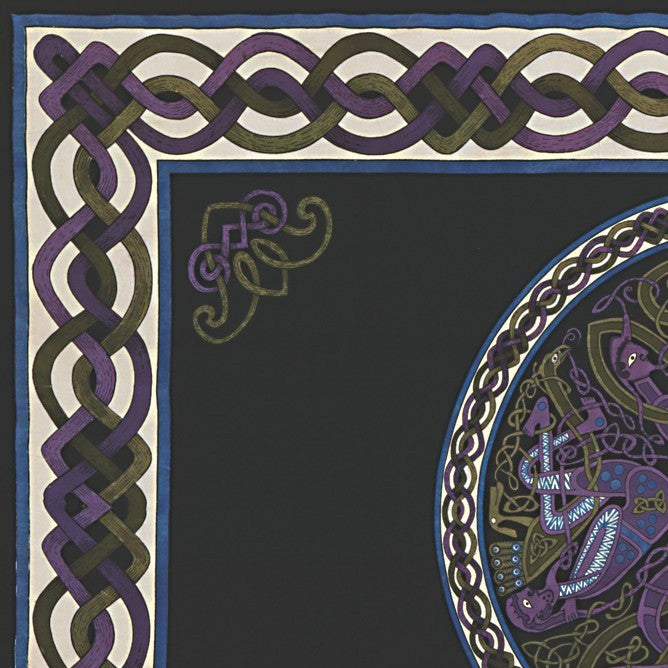 Handmade 100% Cotton Celtic Wheel of Life Tapestry Bedspread Black Purple Full - Sweet Us