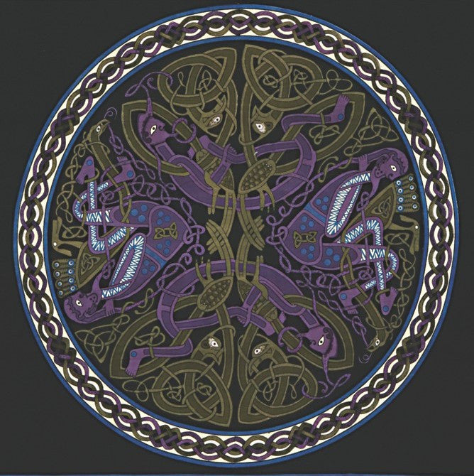 Handmade 100% Cotton Celtic Wheel of Life Tapestry Bedspread Black Purple Full - Sweet Us