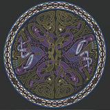 Handmade 100% Cotton Celtic Wheel of Life Tapestry Bedspread Black Purple Twin - Sweet Us