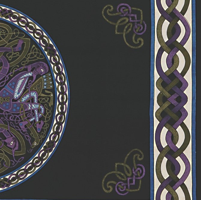 Handmade 100% Cotton Celtic Wheel of Life Tapestry Bedspread Black Purple Full - Sweet Us