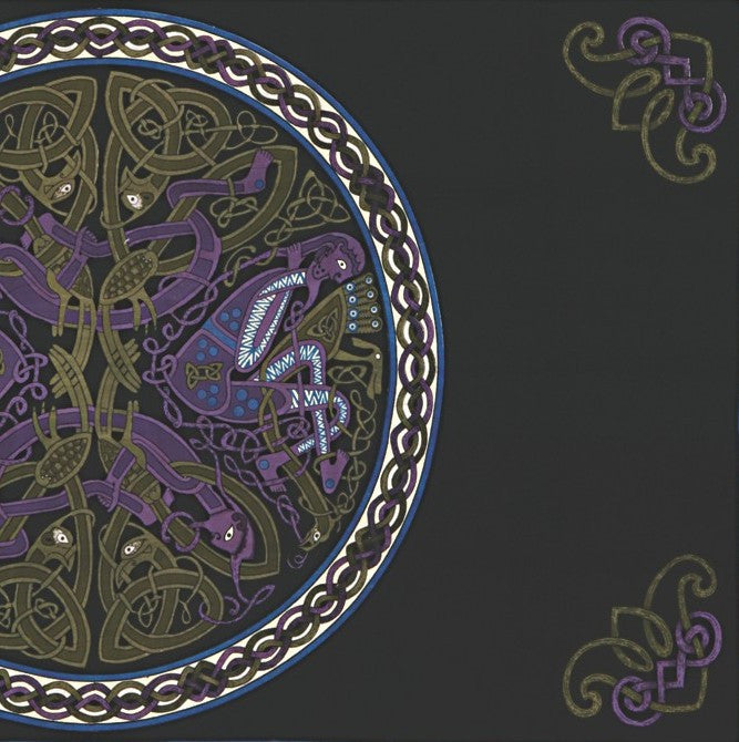Handmade 100% Cotton Celtic Wheel of Life Tapestry Bedspread Black Purple Twin - Sweet Us