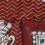 Cotton Handmade Dabu Elephant Tablecloth Rectangle 70x98 Brown Rust