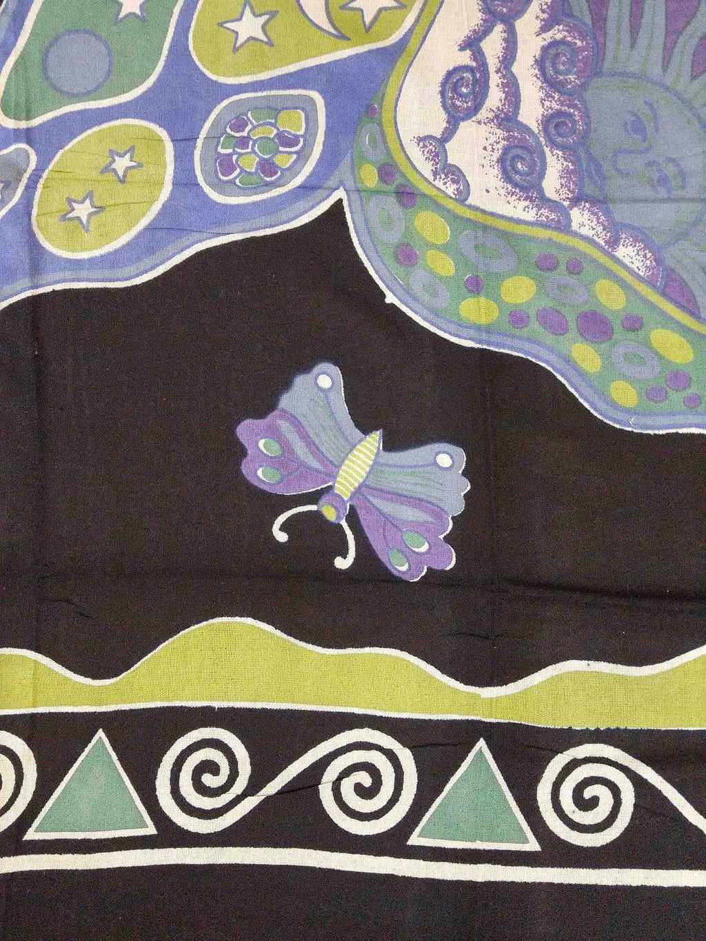 Handmade Cotton Hand Block Print Butterfly Bedspread Coverlet Bed Sheet Tapestry Tablecloth Twin Black - Sweet Us
