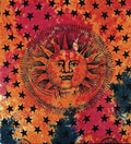 Handmade 100% Cotton Celestial Eclipse Sun Moon Star Tapestry Coverlet Twin 70x104 - Sweet Us