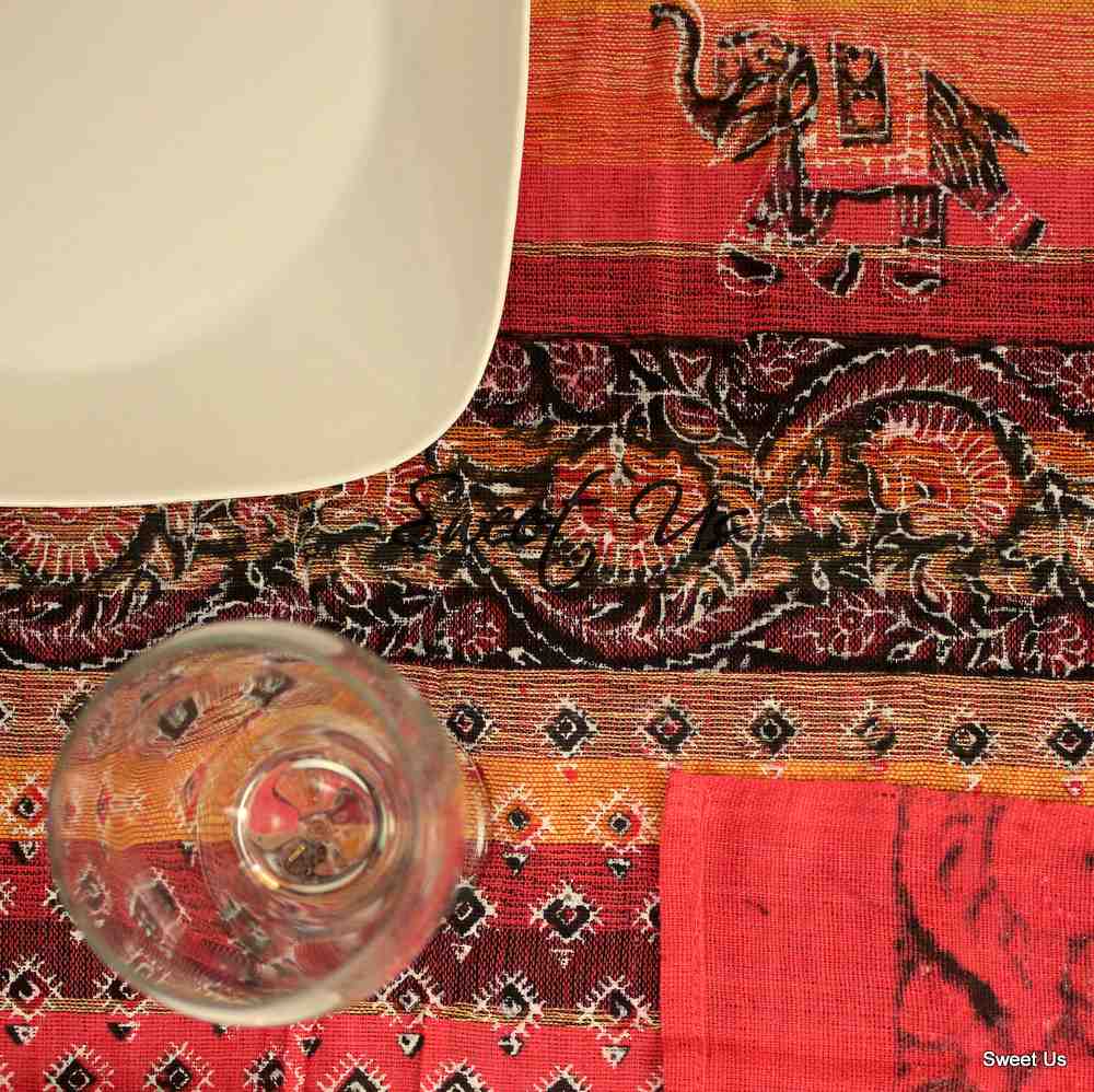 Paisley Elephant Floral Cotton Tablecloth Rectangle