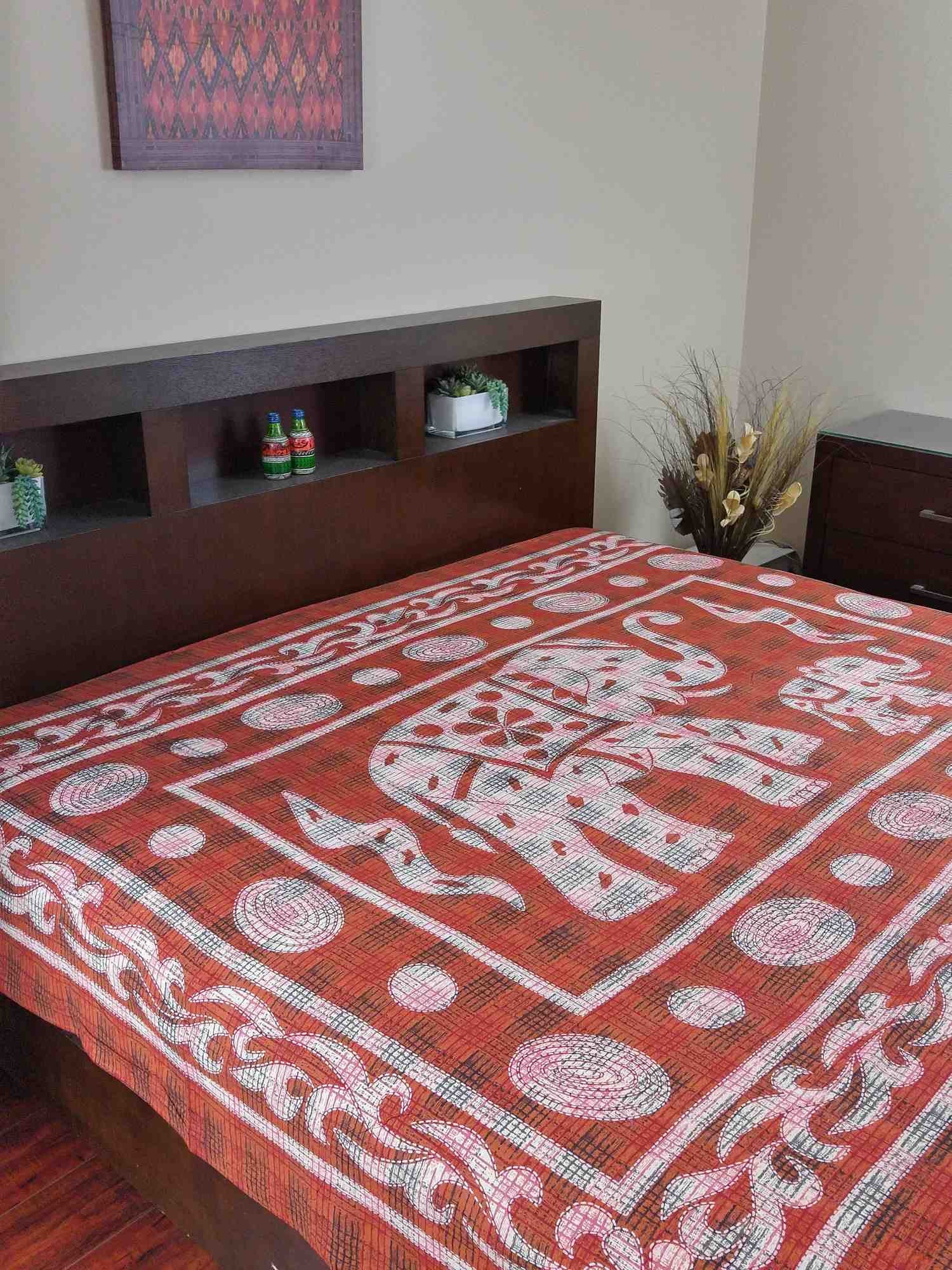 Cotton Elephant Print Cotton Bedspread Tapestry Tablecloth Beach Sheet Twin - Sweet Us