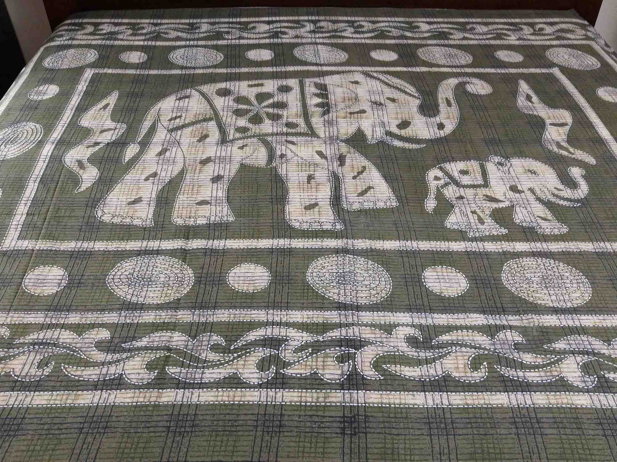 Cotton Elephant Print Cotton Bedspread Tapestry Tablecloth Beach Sheet Twin - Sweet Us