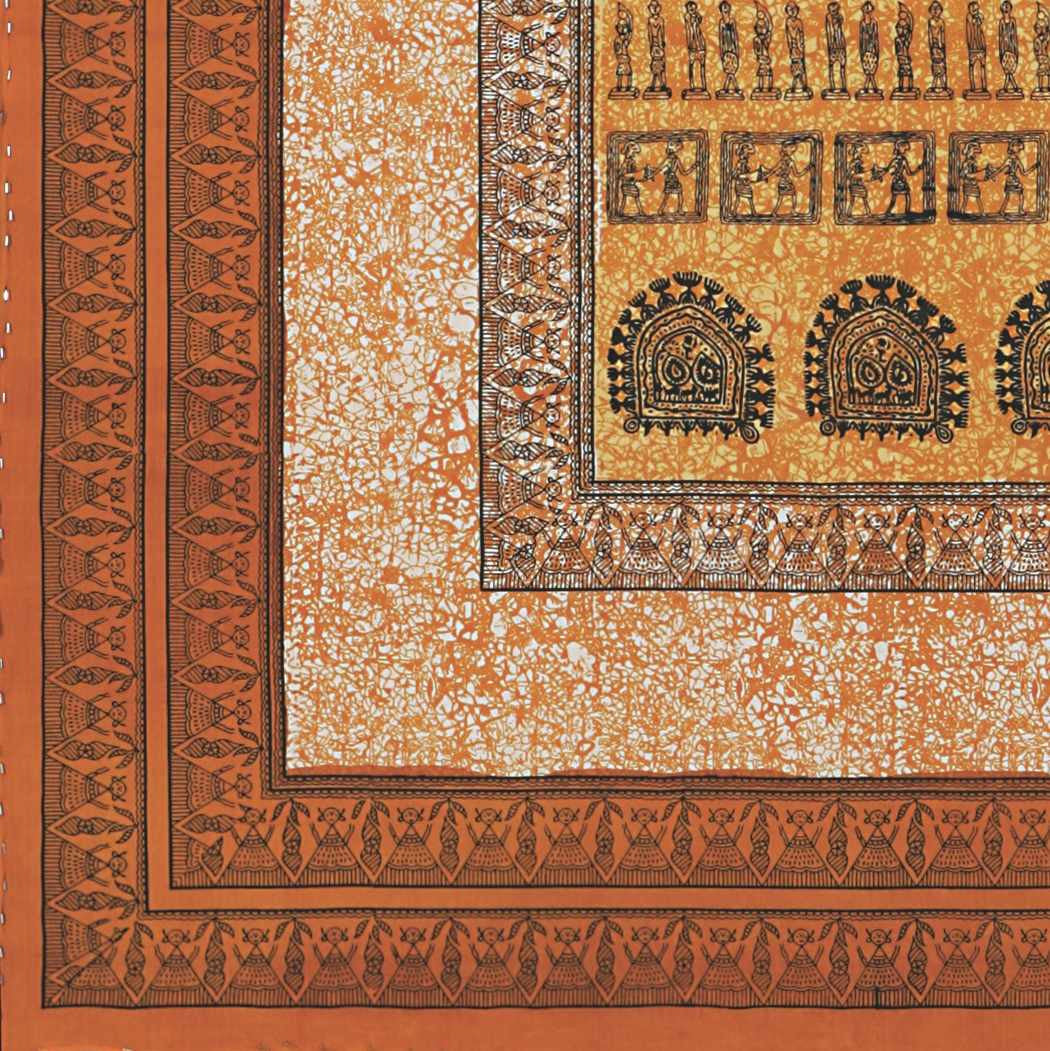 Handmade 100% Tribal Print Tapestry Throw Tablecloth Coverlet Wall Decor Artistic Yellow - Sweet Us