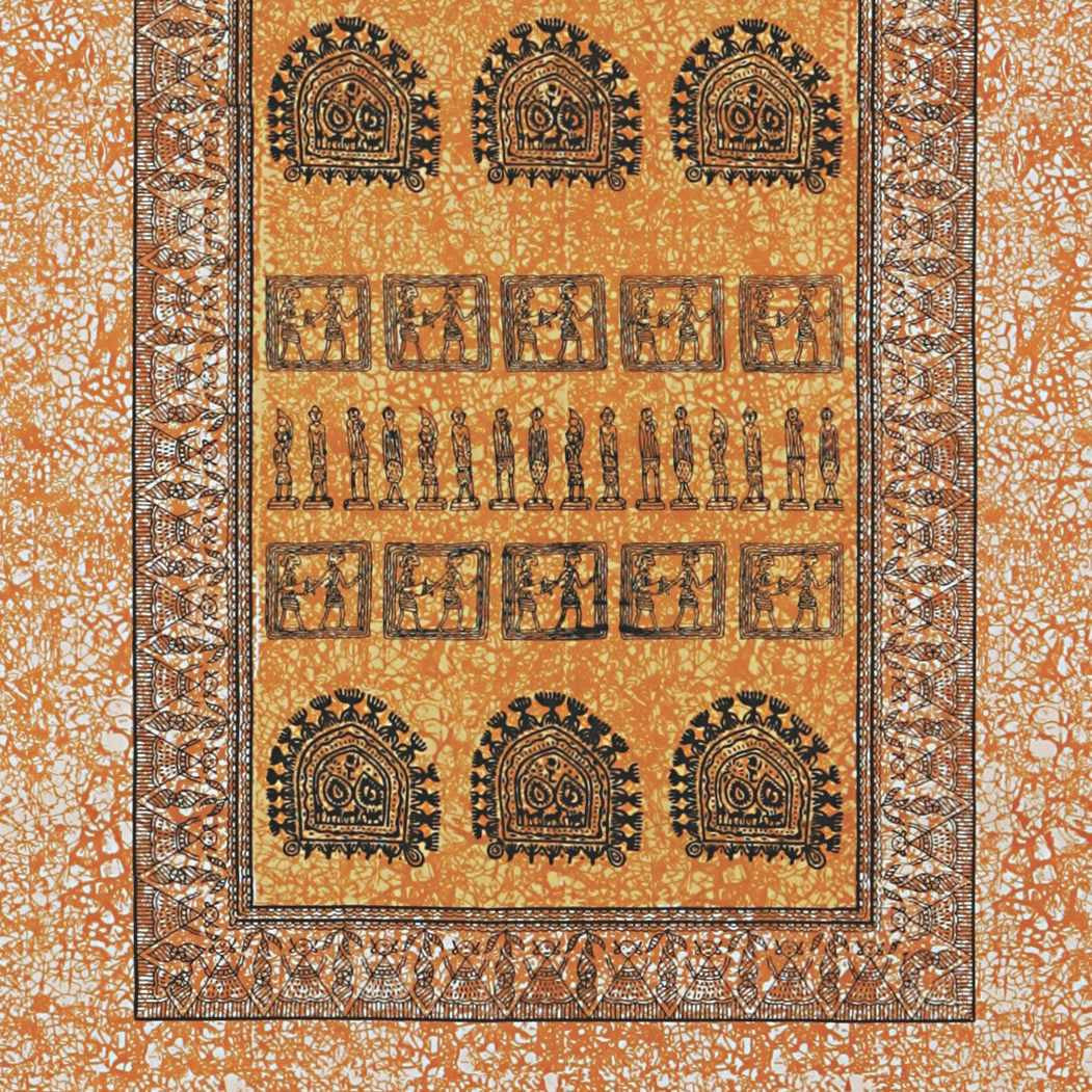 Handmade 100% Tribal Print Tapestry Throw Tablecloth Coverlet Wall Decor Artistic Yellow - Sweet Us