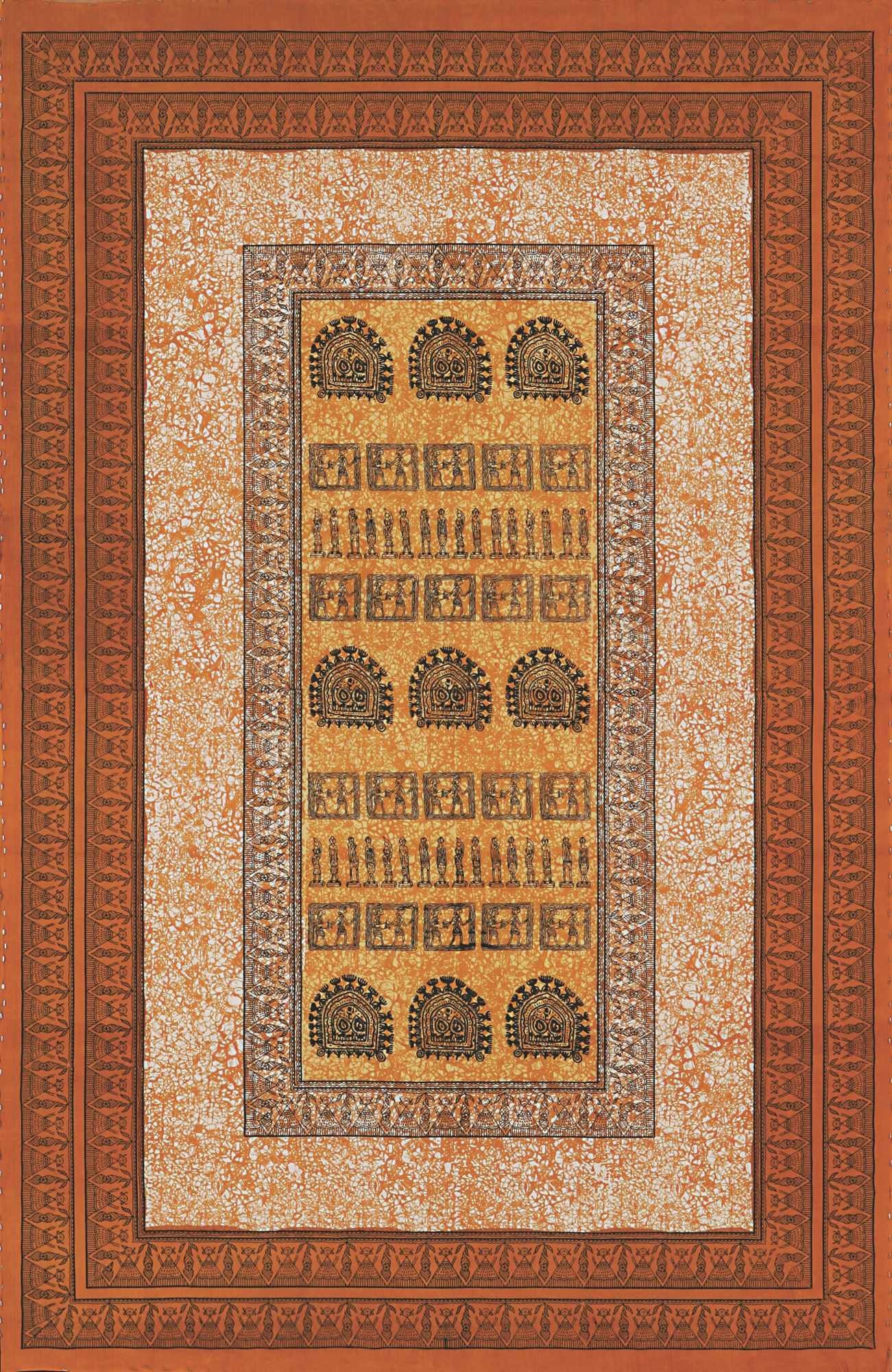 Handmade 100% Tribal Print Tapestry Throw Tablecloth Coverlet Wall Decor Artistic Yellow - Sweet Us