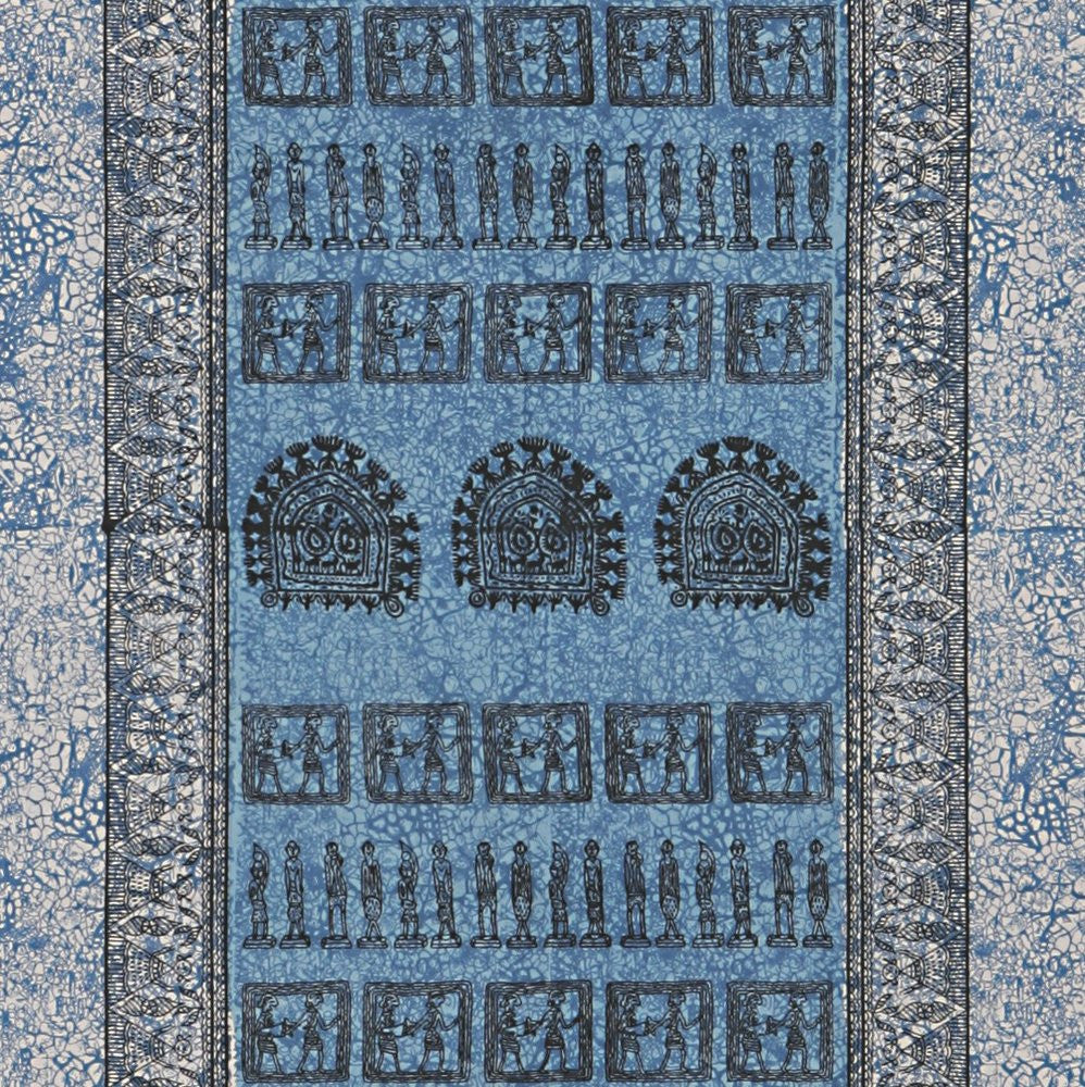 Handmade 100% Tribal Print Tapestry Throw Tablecloth Coverlet Wall Decor Artistic Blue - Sweet Us