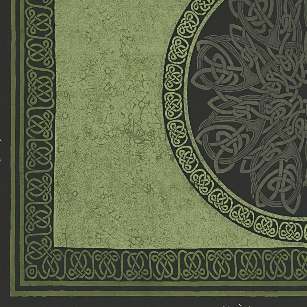 Handmade Celtic Wheel Circle Tie Dye Tapestry Tablecloth Spread Full 88x104 - Sweet Us