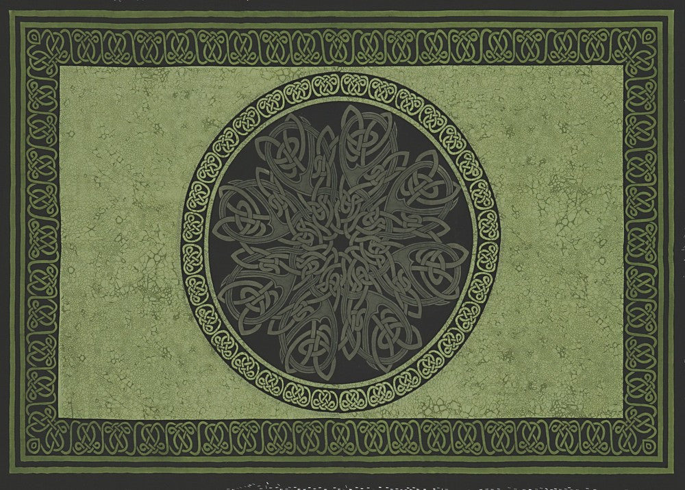 Handmade Celtic Wheel Circle Tie Dye Tapestry Tablecloth Spread Full 88x104 - Sweet Us