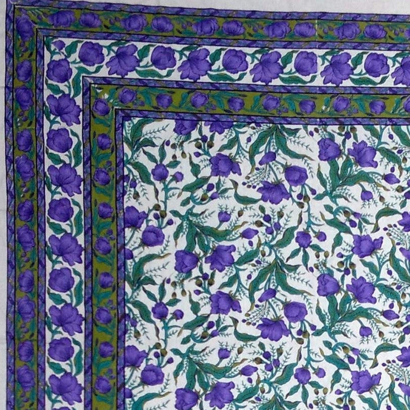 Clearance Sale Handmade 100% Cotton Floral Print Tapestry Tablecloth Coverlet Bedspread Full - Sweet Us