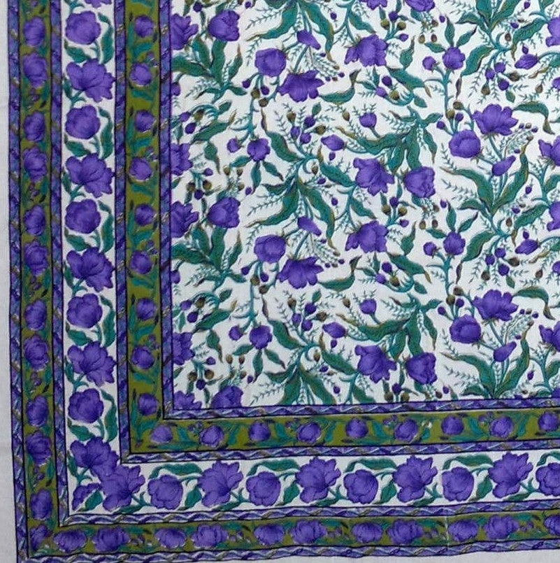 Clearance Sale Handmade 100% Cotton Floral Print Tapestry Tablecloth Coverlet Bedspread Full - Sweet Us