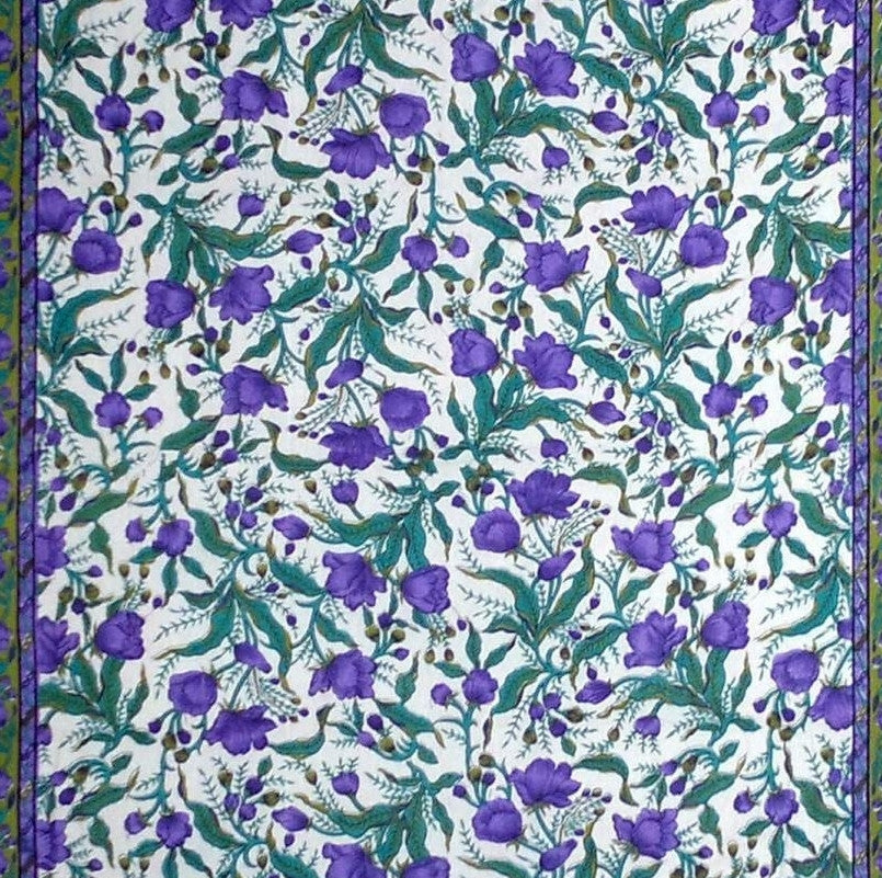 Handmade 100% Cotton Floral Print Tapestry Tablecloth Coverlet Bedspread Twin - Sweet Us