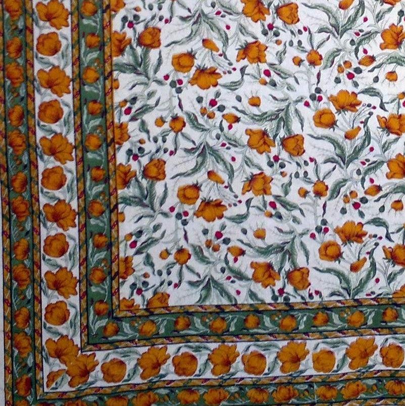 Handmade 100% Cotton Floral Print Tapestry Tablecloth Coverlet Bedspread Full - Sweet Us