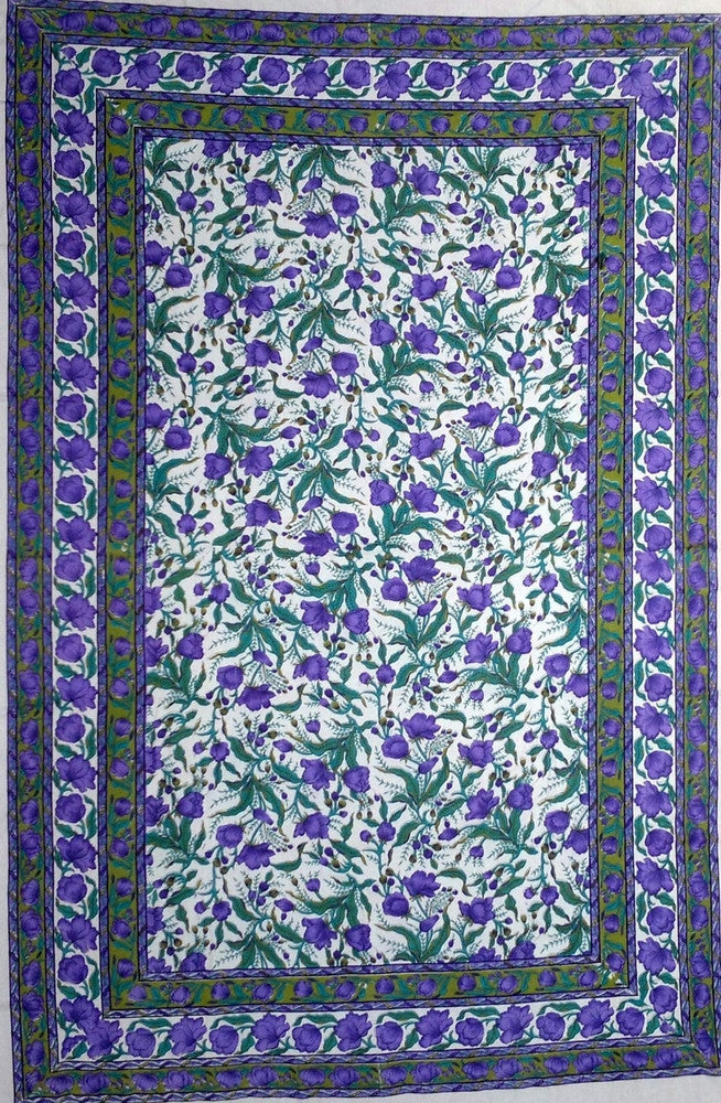 Clearance Sale Handmade 100% Cotton Floral Print Tapestry Tablecloth Coverlet Bedspread Full - Sweet Us