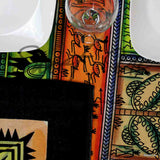 Cotton African Tribal Tablecloth Rectangle 60x85 Blue Green Orange Pink Black