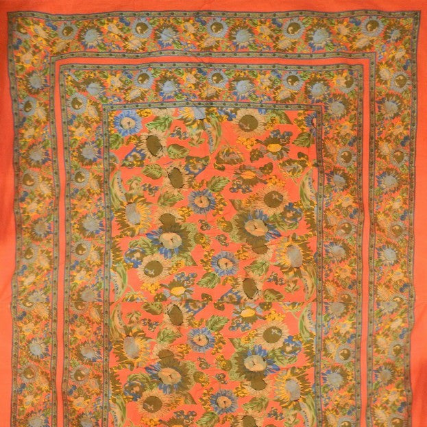 Handmade 100% Cotton French Floral Tapestry Tablecloth Throw Spread Full 88x106 - Sweet Us