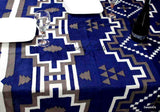 Cotton Native American Aztec Tablecloth Rectangle 60x90 Blue Gray Kitchen Linen