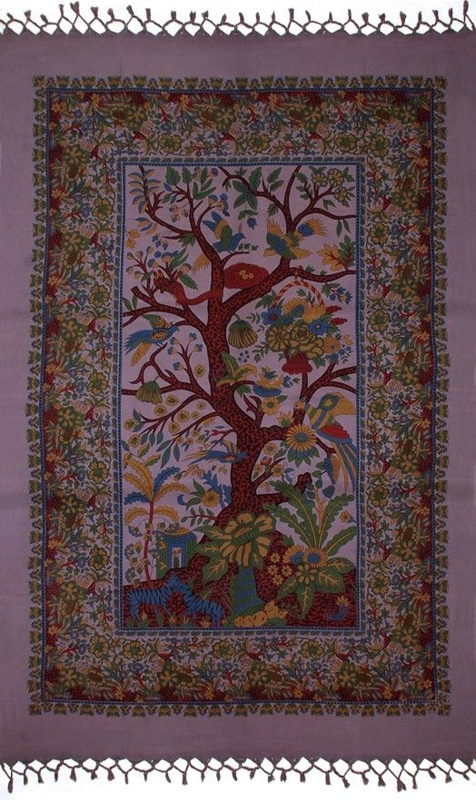 Cotton Tree of Life Tapestry Wall Hang 85x55 inches Tablecloth Beach Sheet - Sweet Us