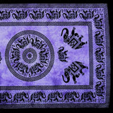Handmade 100% Cotton Mandala Elephant Tapestry Tablecloth Coverlet 60x90 Purple - Sweet Us