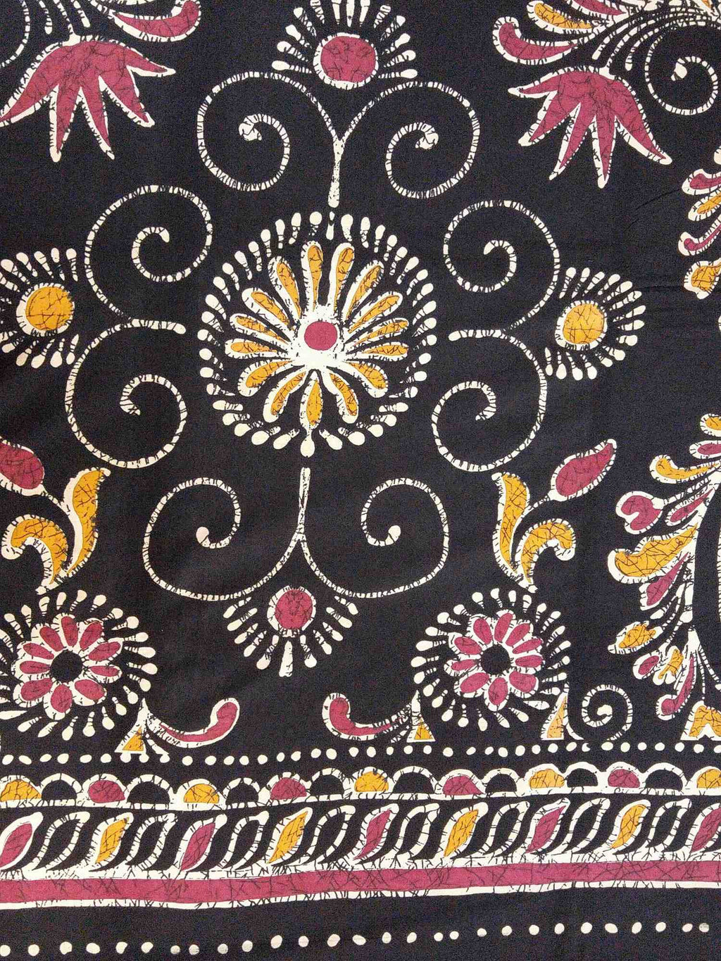 Handmade 100% Cotton Floral Batik Bedspread Coverlet Bed Sheet Tapestry Tablecloth Throw Twin Black Red - Sweet Us