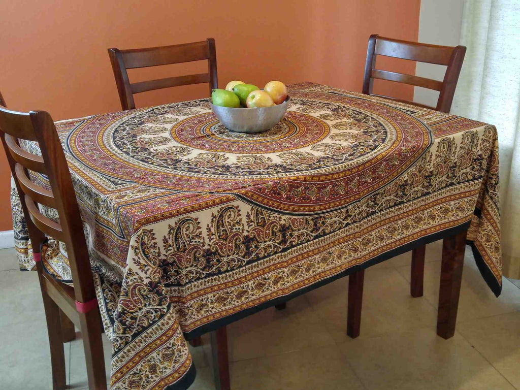 Handmade Cotton Paisley Mandala Tablecloth Coverlet Spread or Tapestry 64x90 Twin - Sweet Us