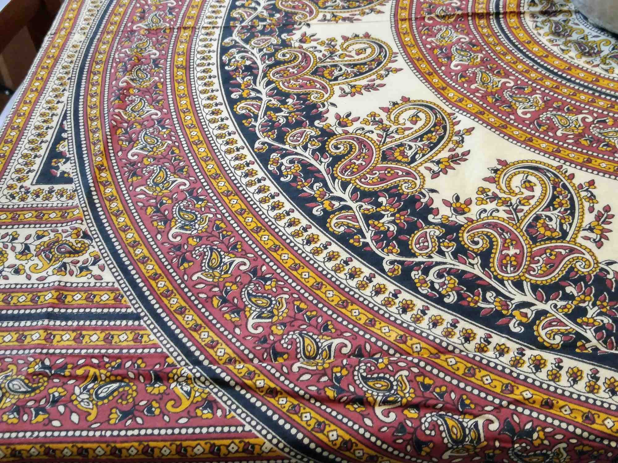 Handmade Cotton Paisley Mandala Tablecloth Coverlet Spread or Tapestry 64x90 Twin - Sweet Us