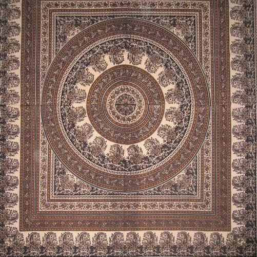 Handmade Cotton Paisley Mandala Tapestry Tablecloth Coverlet Spread 87x90 Full - Sweet Us