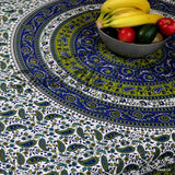 Cotton Mandala Paisley Floral Tablecloth 64x90 Rectangle Blue Green - Sweet Us