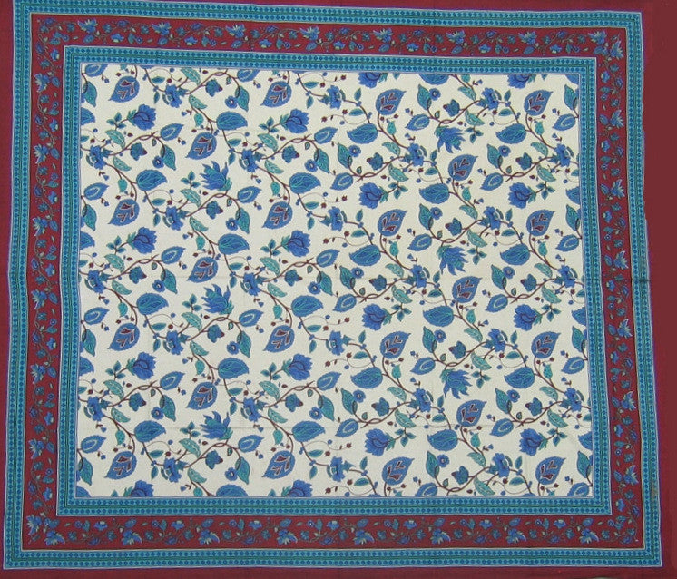 Handmade 100% Cotton Floral Tapestry Tablecloth Coverlet Bedspread 64x90 Twin - Sweet Us